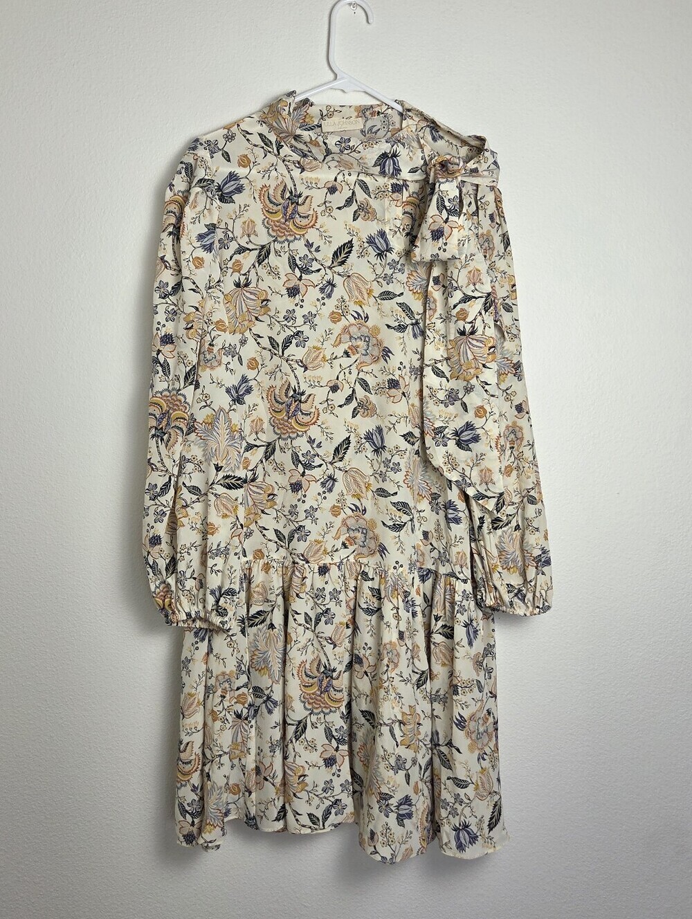 Ulla Johnson Lula Silk Floral-print Minidress W/ a bow detail Size 10